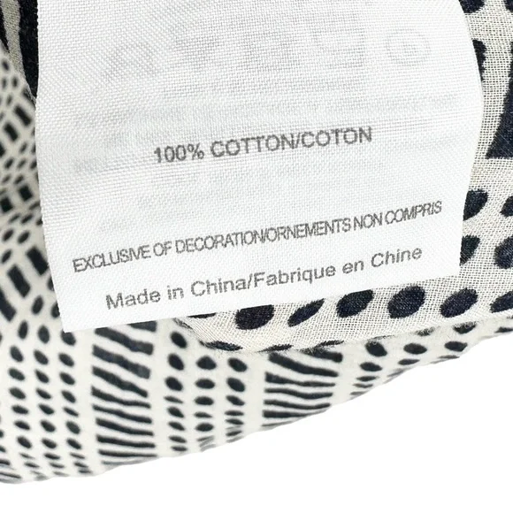 TORY BURCH Tunic Top Geometric Side Slits Long Sleeve Blue Cream - Picture 6 of 7